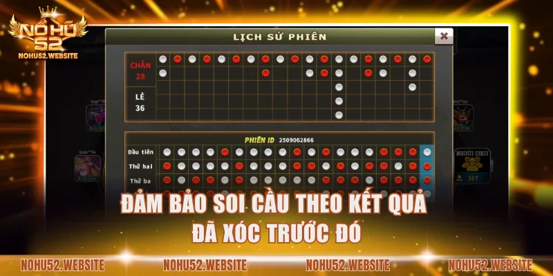 Đảm bảo soi cầu theo kết quả đã xóc trước đó