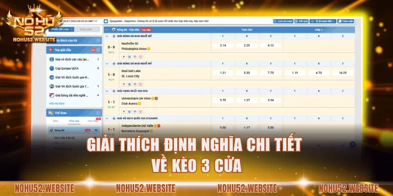 Giải thích định nghĩa chi tiết về kèo 3 cửa 